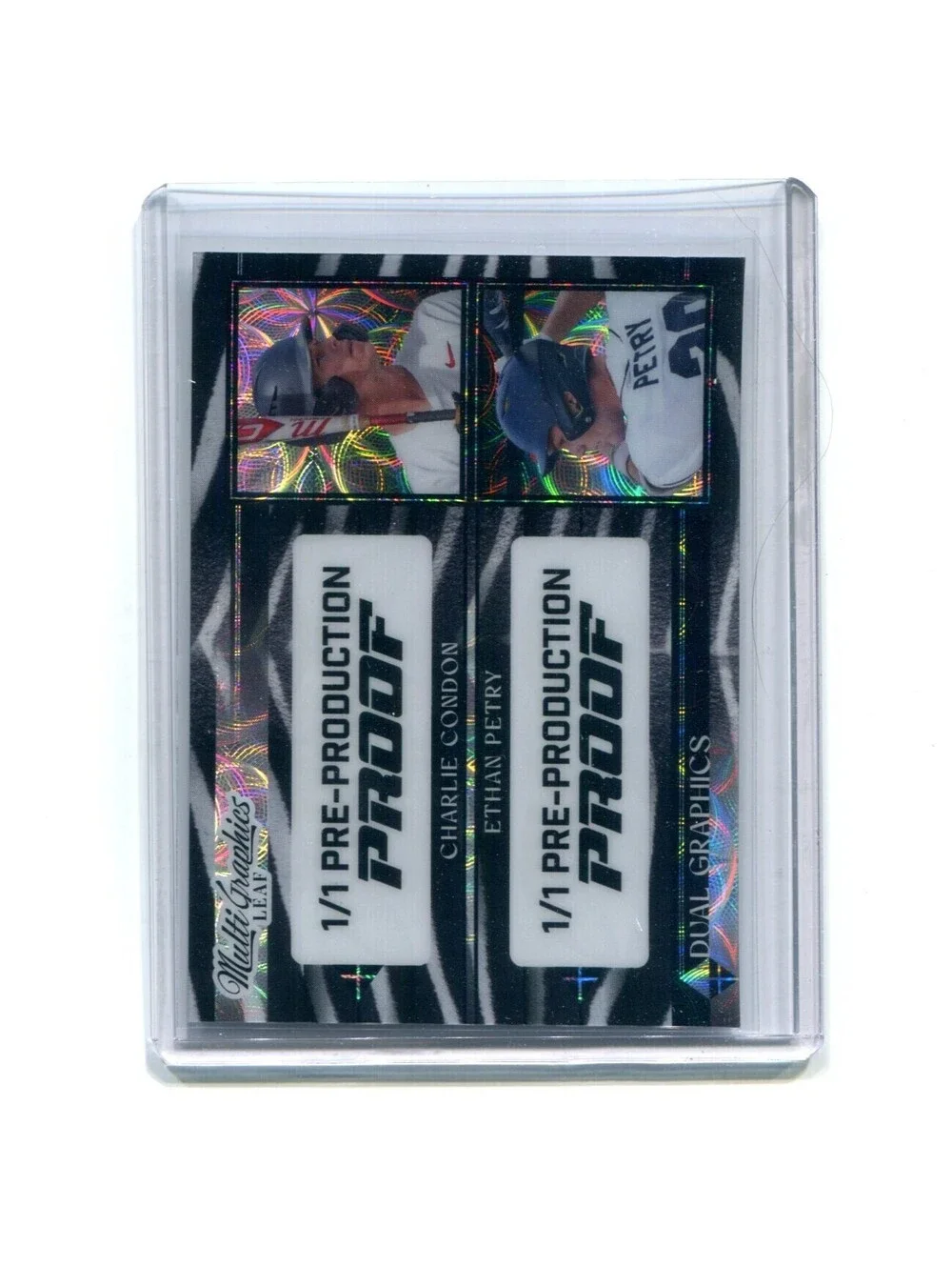 2024 Leaf Multi Graphics Baseball Charlie Condon Ethan Petry /1 Production Proof